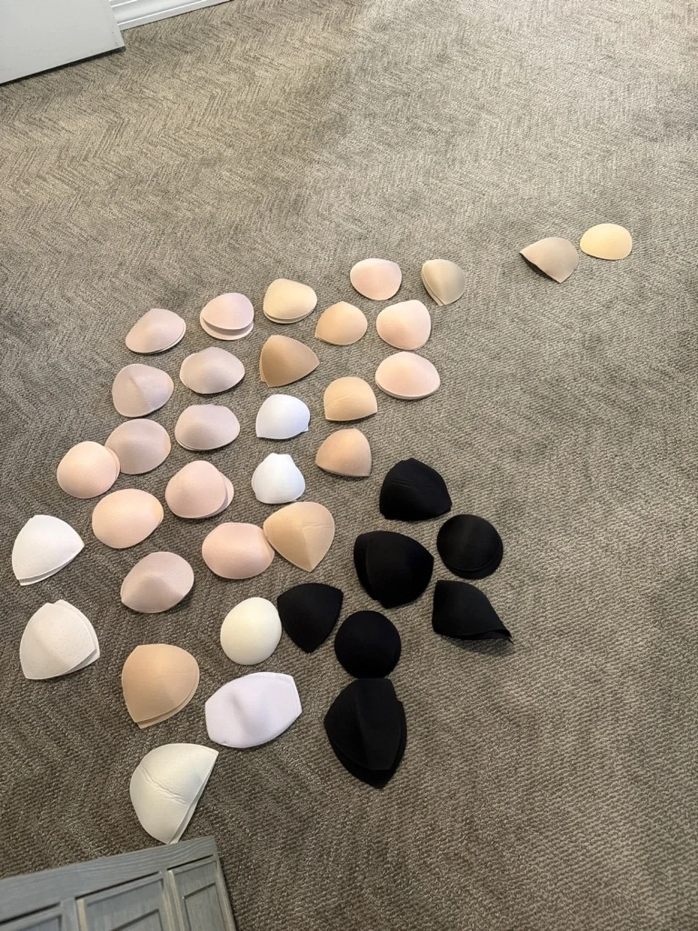 Assorted Bra Inserts - Nude, White & Black Cup Pads